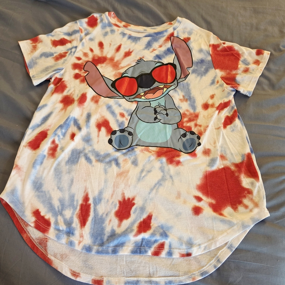 Disney Tie Dye Stitch Graphic Tee White Size 2XL